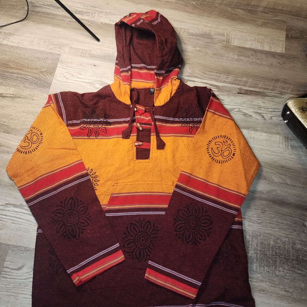 Men's Multicolor Hooded Shirt